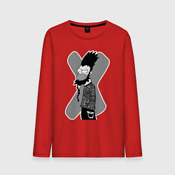 Лонгслив хлопковый мужской Static x - Homer Simpson, цвет: красный
