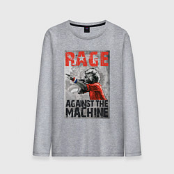 Лонгслив хлопковый мужской RATM - curly vocalist, цвет: меланж