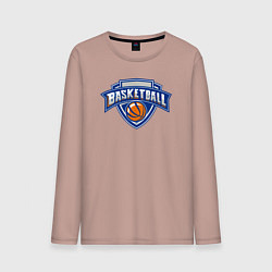 Лонгслив хлопковый мужской Basketball team, цвет: пыльно-розовый