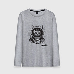 Мужской лонгслив Кот - космонавт - nasa
