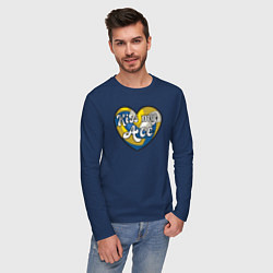 Лонгслив хлопковый мужской Kiss my ace ball, цвет: тёмно-синий — фото 2