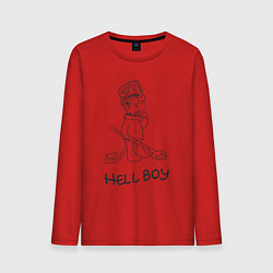 Лонгслив хлопковый мужской Bart hellboy Lill Peep, цвет: красный