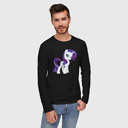 Лонгслив хлопковый мужской Рарити из My Little Pony в кино, цвет: черный — фото 2