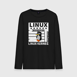 Мужской лонгслив Пингвин программист системы линукс