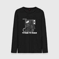 Лонгслив хлопковый мужской Titan TV Man, цвет: черный