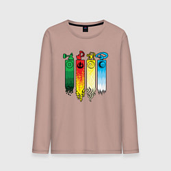 Лонгслив хлопковый мужской Аватар стихии, цвет: пыльно-розовый