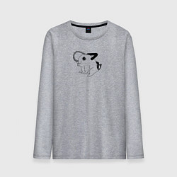 Лонгслив хлопковый мужской Зверек Почито Человек бензопила, цвет: меланж