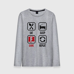 Мужской лонгслив Eat - sleep - Fortnite - repeat