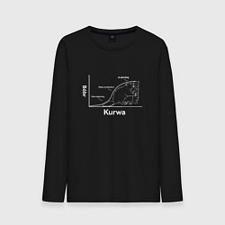 Лонгслив хлопковый мужской Бобр курва график, цвет: черный