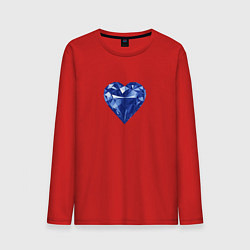 Лонгслив хлопковый мужской Синее алмазное сердце, цвет: красный