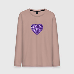 Мужской лонгслив Фиолетовое алмазное сердце