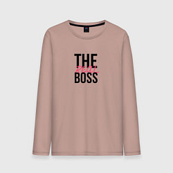 Лонгслив хлопковый мужской The real boss, цвет: пыльно-розовый