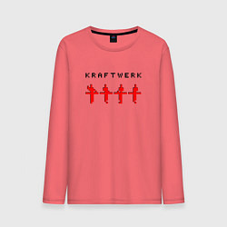 Лонгслив хлопковый мужской Kraftwerk - three d, цвет: коралловый