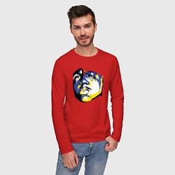 Лонгслив хлопковый мужской Rapper Notorious BIG, цвет: красный — фото 2