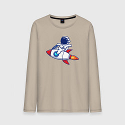 Мужской лонгслив Космонавт верхом на ракете