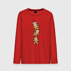 Мужской лонгслив Веселые пряничные человечки