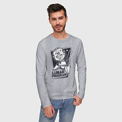 Лонгслив хлопковый мужской Лунная программа, цвет: меланж — фото 2