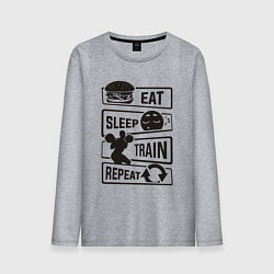 Мужской лонгслив Есть спать тренироваться
