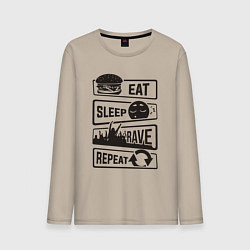 Мужской лонгслив Еасть спать рейв