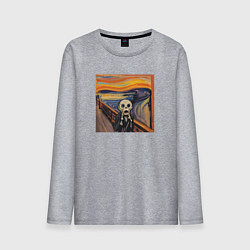 Лонгслив хлопковый мужской Scream munch, цвет: меланж