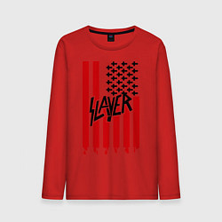 Лонгслив хлопковый мужской Slayer Flag, цвет: красный