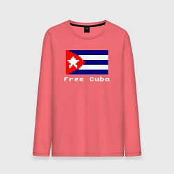 Лонгслив хлопковый мужской Free Cuba, цвет: коралловый