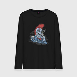 Лонгслив хлопковый мужской Панк с сигаретой, цвет: черный