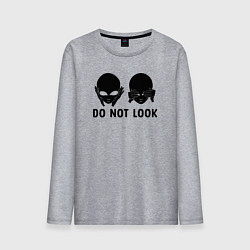 Мужской лонгслив Черный пришелец - do not look