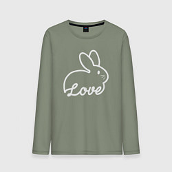 Лонгслив хлопковый мужской Love bunny, цвет: авокадо