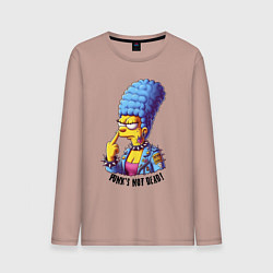 Мужской лонгслив Marge Simpson - punks not dead motto