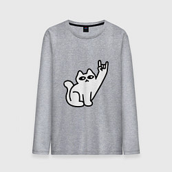 Мужской лонгслив Рок кот мем