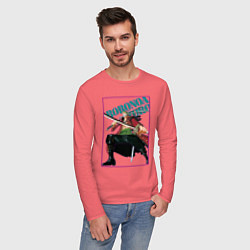 Лонгслив хлопковый мужской Ророноа Зоро из аниме One Piece, цвет: коралловый — фото 2