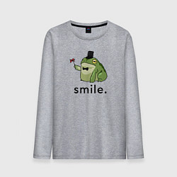 Лонгслив хлопковый мужской Лягушка - smile, цвет: меланж