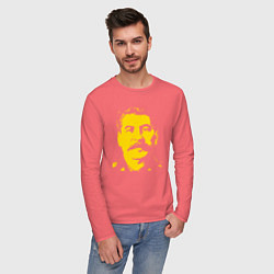 Лонгслив хлопковый мужской Yellow Stalin, цвет: коралловый — фото 2