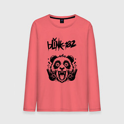Лонгслив хлопковый мужской Blink 182 - rock panda, цвет: коралловый