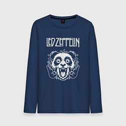 Лонгслив хлопковый мужской Led Zeppelin rock panda, цвет: тёмно-синий