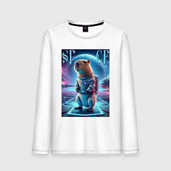Мужской лонгслив Космонавт Каппи в скафандре - нейросеть