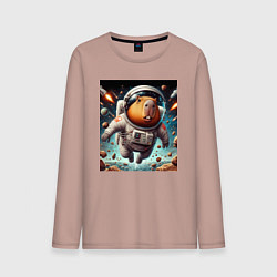 Мужской лонгслив Capybara is a brave cosmonaut