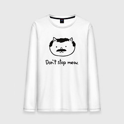 Лонгслив хлопковый мужской Dont stop meow, цвет: белый