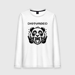 Лонгслив хлопковый мужской Disturbed - rock panda, цвет: белый