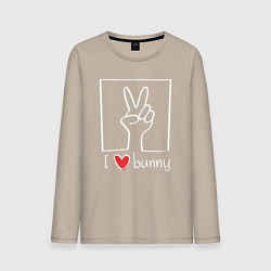 Лонгслив хлопковый мужской I love bunny, цвет: миндальный