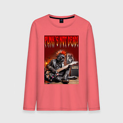 Мужской лонгслив Котяра гитарист - панк не умер