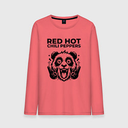 Лонгслив хлопковый мужской Red Hot Chili Peppers - rock panda, цвет: коралловый
