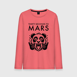 Лонгслив хлопковый мужской Thirty Seconds to Mars - rock panda, цвет: коралловый