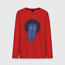 Лонгслив хлопковый мужской Tardis fly, цвет: красный