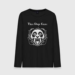 Лонгслив хлопковый мужской Three Days Grace rock panda, цвет: черный