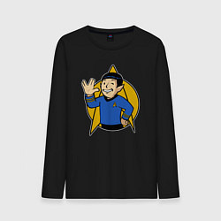 Лонгслив хлопковый мужской Мистер Спок, цвет: черный