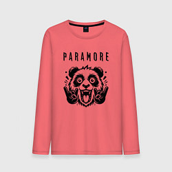 Лонгслив хлопковый мужской Paramore - rock panda, цвет: коралловый