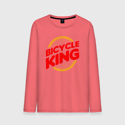 Лонгслив хлопковый мужской Велосипедный король, цвет: коралловый