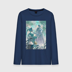 Лонгслив хлопковый мужской Провожающая в последний путь Фрирен Гимель, цвет: тёмно-синий